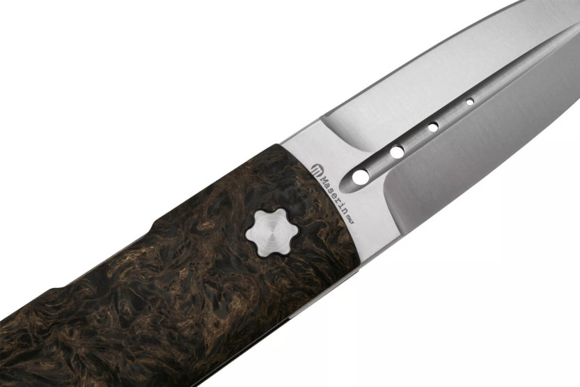 Maserin DAGA 372.G vouwmes 9,5cm koolstofvezel en titanium gouden handvat