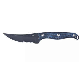 CRKT Clever Girl 2709B.CR mes, 11.6cm half-gekarteld lemmet, blauw en zwart G10 handvat + schede