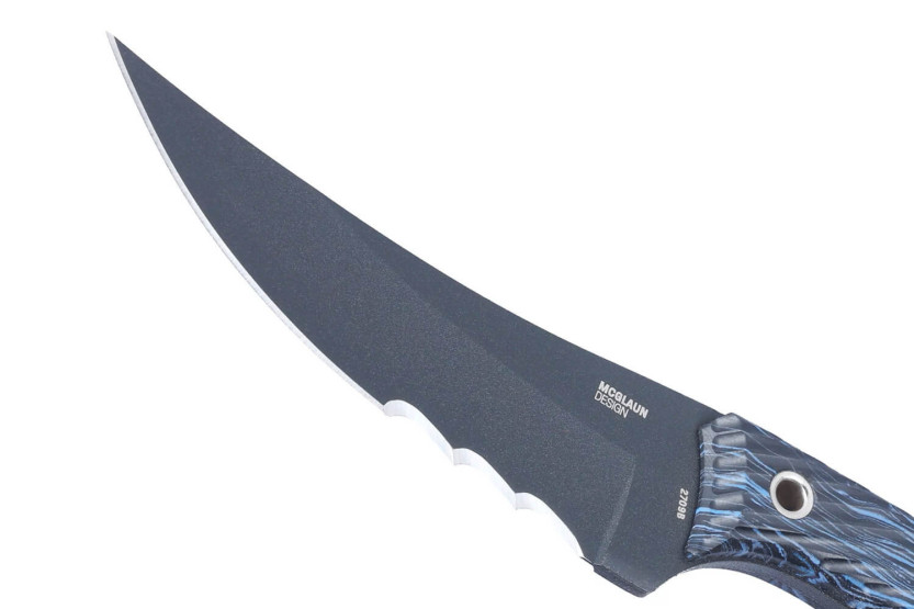 CRKT Clever Girl 2709B.CR coltello, lama semi-serrata di 11,6 cm, manico in G10 blu e nero + fodero