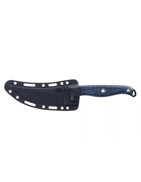 CRKT Clever Girl 2709B.CR coltello, lama semi-serrata di 11,6 cm, manico in G10 blu e nero + fodero