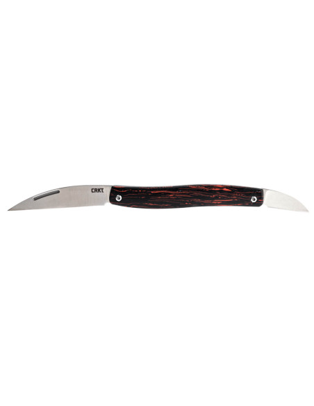 CRKT Forebear 4810.CR navaja plegable de doble hoja con mango G10 rojo y negro 9cm