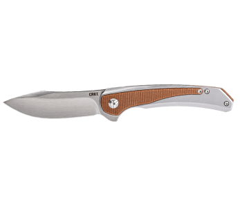 CRKT Padawan 6070.CR fällkniv 10,5 cm i rostfritt stål och brunt micartahandtag + fickklämma