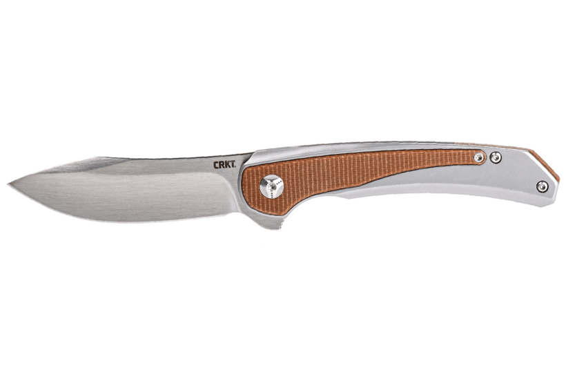 Faca dobrável CRKT Padawan 6070.CR 10,5 cm em aço inoxidável castanho e cabo em micarta + clip de bolso