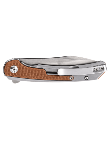 CRKT Padawan 6070.CR taittoveitsi 10.5cm ruostumatonta terästä ja ruskeaa micarta kahvaa + taskuklipsi
