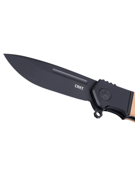 CRKT Homefront K245BKP coltello pieghevole lama nera manico marrone G10 9,8 cm