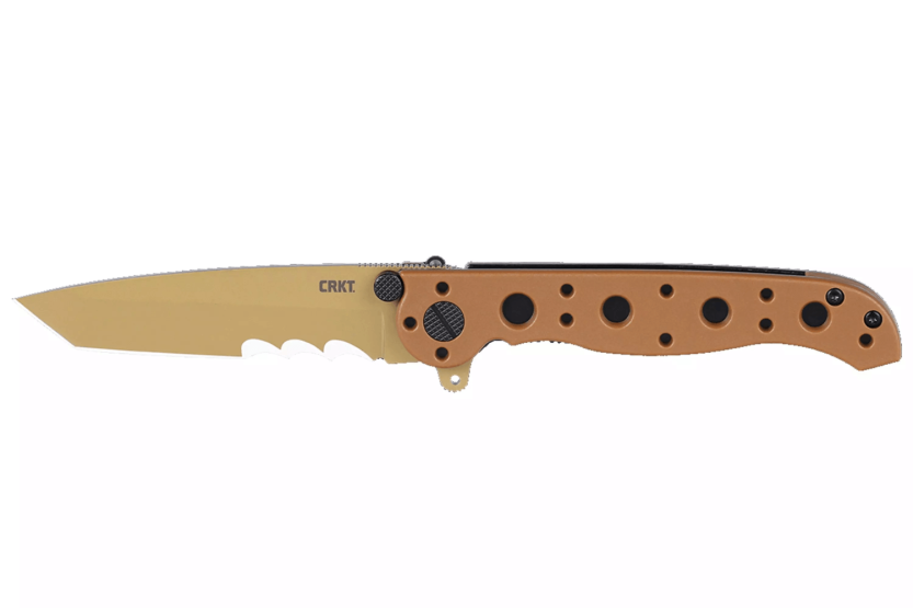CRKT M16-10DZ 1610DZ coltello pieghevole con lama tanto semi seghettata e manico in nylon/fibra di vetro da 10 cm.