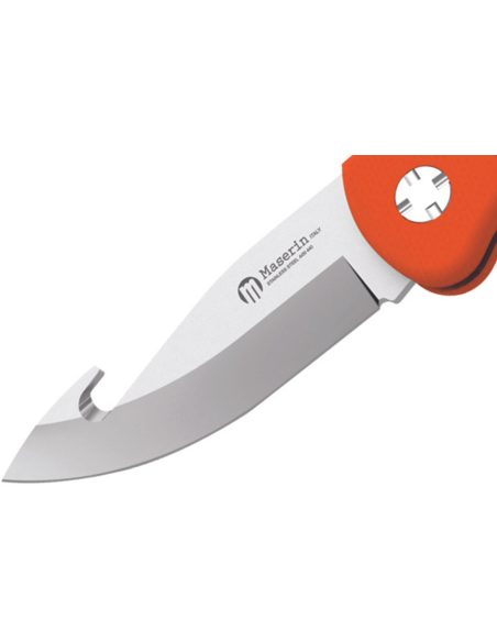 Faca dobrável Maserin Skinner 763 gancho de lâmina cabo guthook G10 laranja 12,5cm