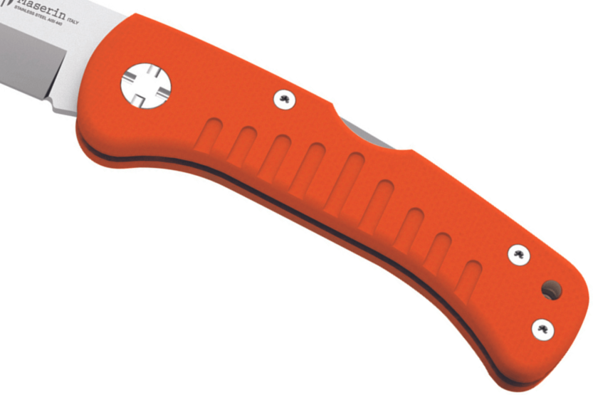Faca dobrável Maserin Skinner 763 gancho de lâmina cabo guthook G10 laranja 12,5cm