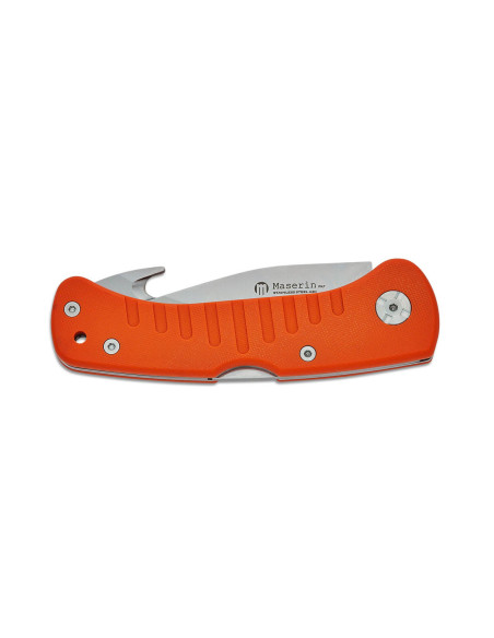 Faca dobrável Maserin Skinner 763 gancho de lâmina cabo guthook G10 laranja 12,5cm