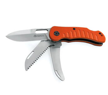 Maserin Jager 3P 131 coltello pieghevole 3 lame G10 manico arancione 12cm