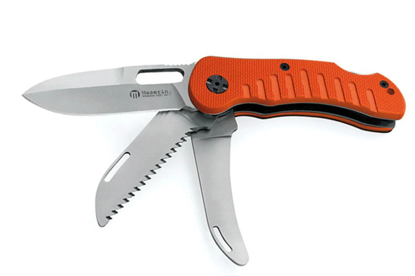 Maserin Jager 3P 131 foldekniv 3 blade G10 orange håndtag 12cm