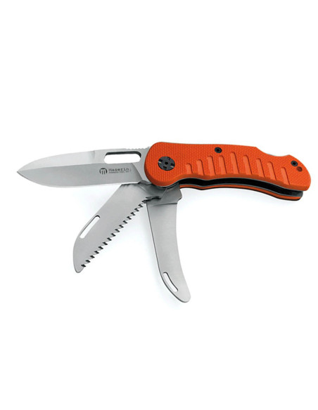 Maserin Jager 3P 131 taittoveitsi 3 terää G10 oranssi kahva 12cm