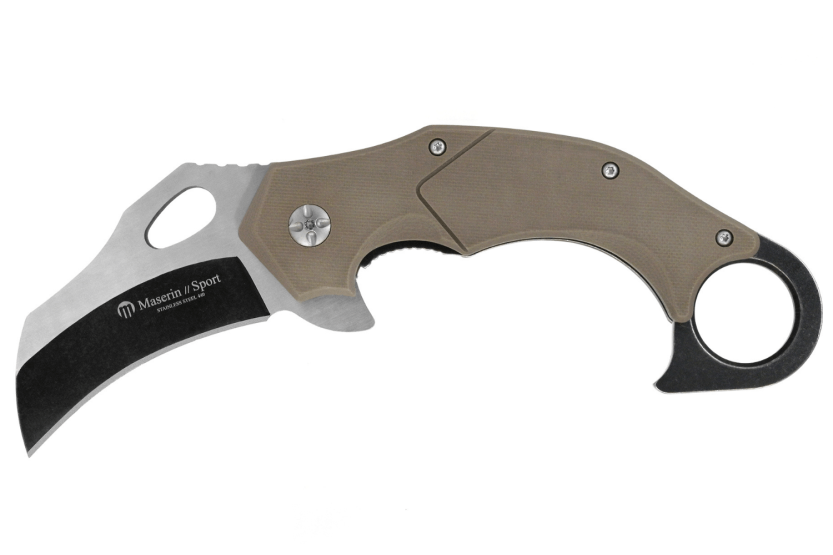 Maserin Karambit 42013 brun G10-håndtak foldekniv 13,5 cm