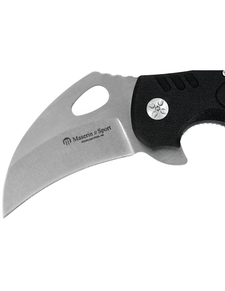 Faca dobrável Maserin Karambit 42014 com cabo em G10 preto 13,5 cm