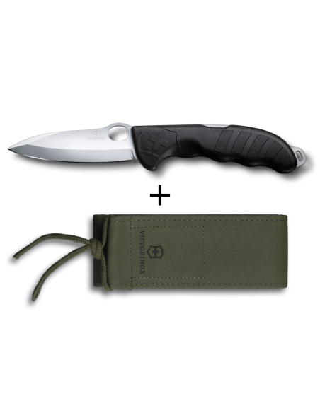 Victorinox Hunter Pro M One Hand Folding Knife 13,6 cm manico in poliammide nero + fodero in tela kaki