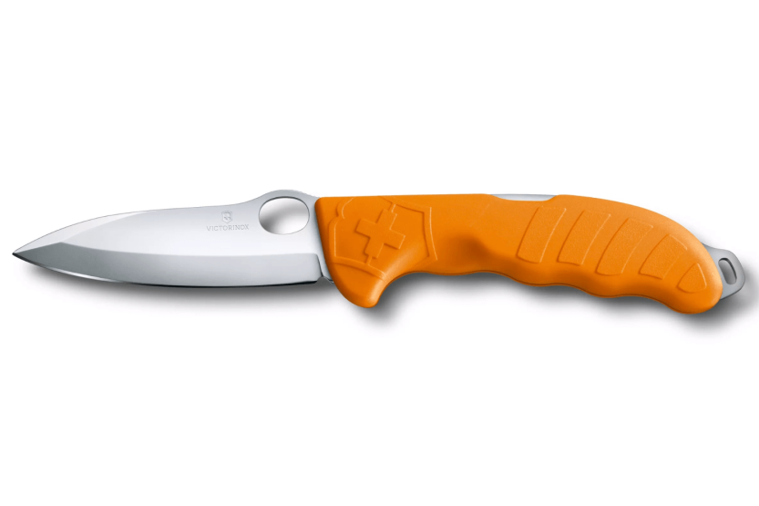 Victorinox Hunter Pro M One Hand Folding Knife 13.6cm Orange Polyamide Handle + Khaki Canvas Case