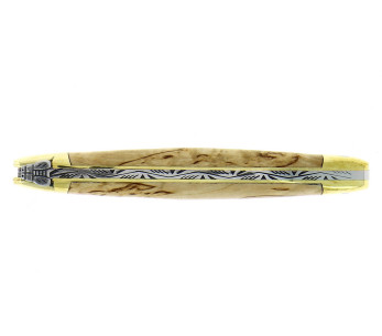 Navaja plegable Forge de Laguiole con mango de madera de abedul de 11 cm y virolas de latón 2