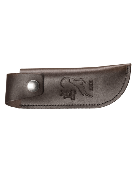 Custodia Windmühlenmesser artigianale per coltelli Ibex 100 in pelle di vacchetta marrone 16cm