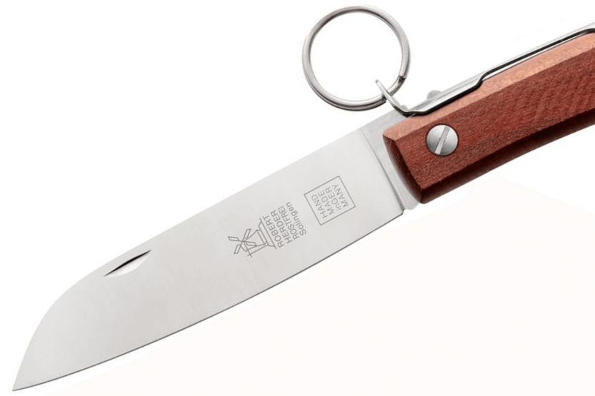 Windmühlenmesser Ibex 100 handmade folding knife with 14cm plum wood handle