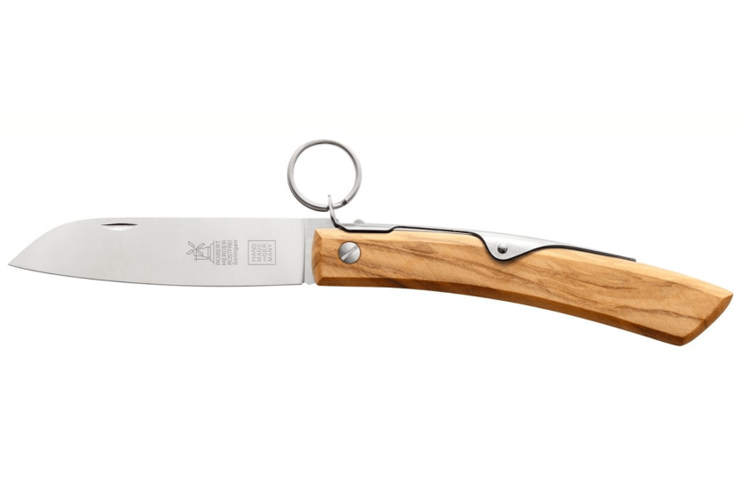 Windmühlenmesser Ibex 100 handmade folding knife with olive wood handle 14cm