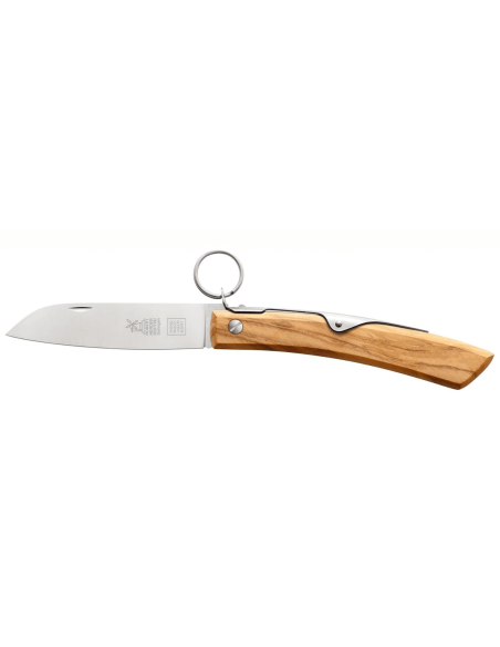 Windmühlenmesser Ibex 100 handgjord fällkniv med olivträhandtag 14cm