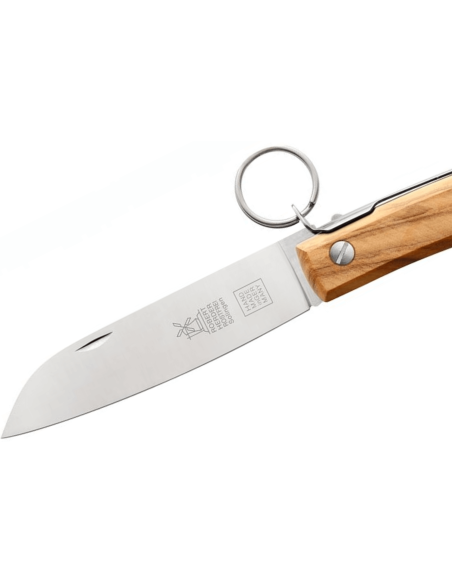 Windmühlenmesser Ibex 100 handgjord fällkniv med olivträhandtag 14cm