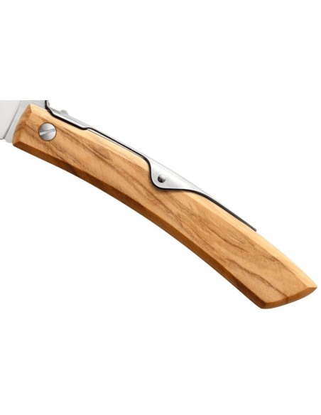 Windmühlenmesser Ibex 100 handgjord fällkniv med olivträhandtag 14cm