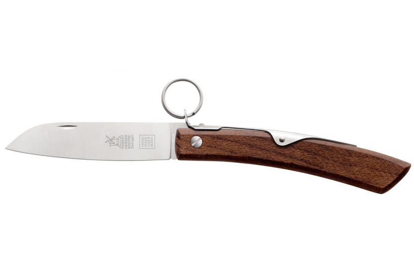 Windmühlenmesser Ibex 100 käsintehty taittoveitsi 14cm pyökkipuinen kahva