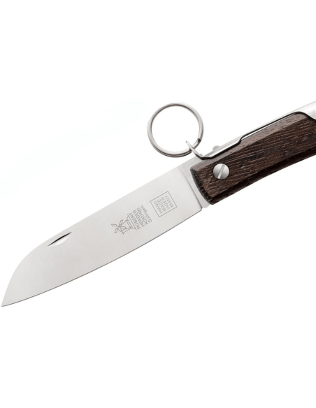 Windmühlenmesser Ibex 100 handgjord fällkniv 14cm handtag i rökt ek