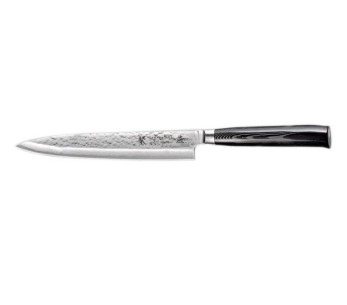 Tamahagane Tsubame japansk sashimikniv 21 cm , hamret blad i VG5-stål