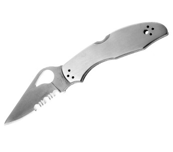 Navalha dobrável Spyderco BYRD Meadowlark 2 Lâmina serrilhada em aço inoxidável de 10 cm