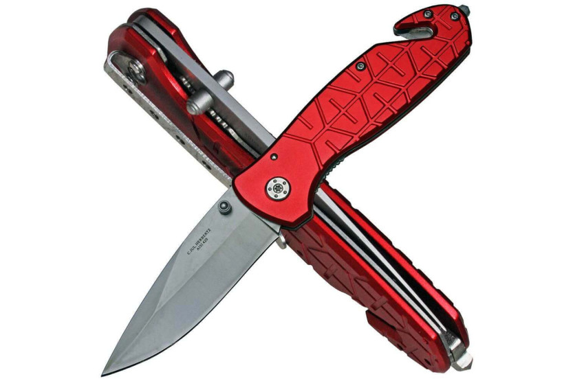 Navalha dobrável Herbertz 200911 12cm cabo vermelho + elementos de segurança