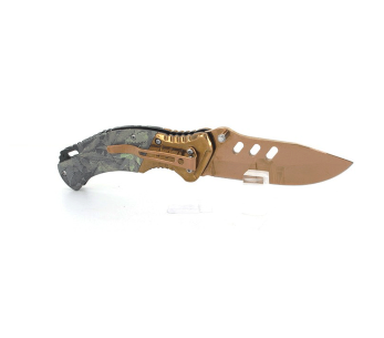 Faca dobrável Herbertz 575612 cabo de bronze 11,5 cm camuflado + estojo 2