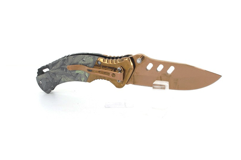 Klappmesser Herbertz 575612 bronziert Griff 11.5cm Camouflage + Etui