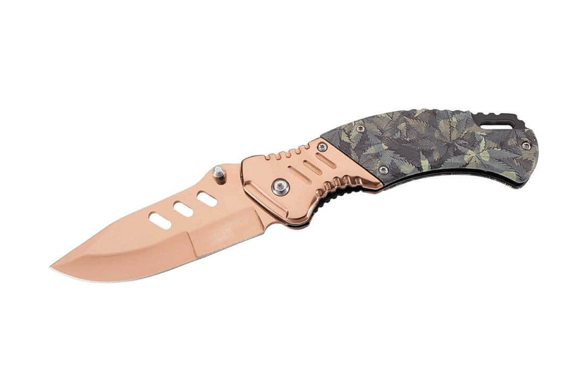 Faca dobrável Herbertz 575612 cabo de bronze 11,5 cm camuflado + estojo