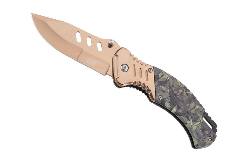 Faca dobrável Herbertz 575612 cabo de bronze 11,5 cm camuflado + estojo