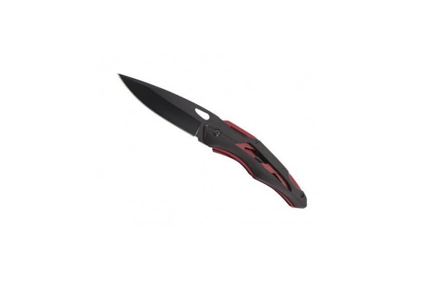 Herbertz 576212 foldekniv 12 cm sort/rødt aluminiumshåndtag + clip