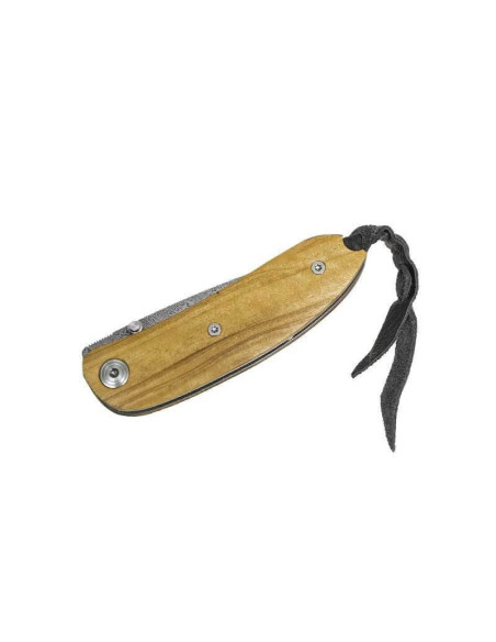 Klappmesser LionSteel Mini Damaststahl Griff Olivenbaum 8cm