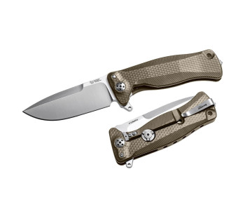 LionSteel SR11 fällkniv 12 cm titanhandtag med glasbrytare + läderslida