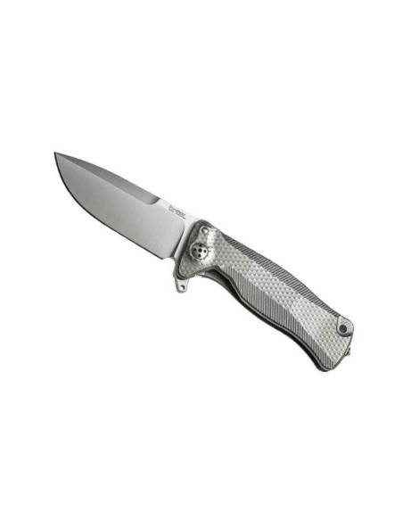LionSteel SR11 fällkniv 12 cm titanhandtag med glasbrytare + läderslida
