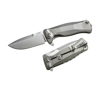 LionSteel SR11 taittoveitsi 12cm titaanikahva lasinmurtajalla + nahkatuppi 2