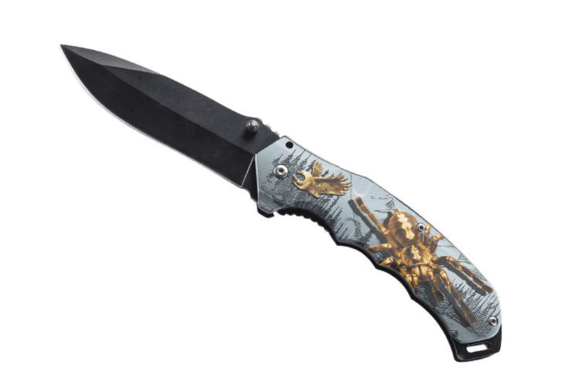 Herbertz 58412 foldekniv stålblad rustfritt stålhåndtak edderkoppdesign