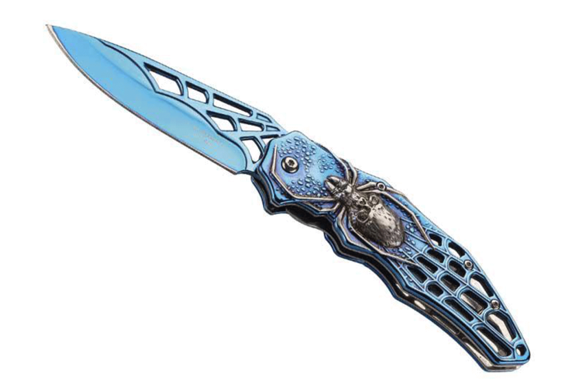 Navaja Herbertz n°586412 mango araña acero inoxidable azul 12cm