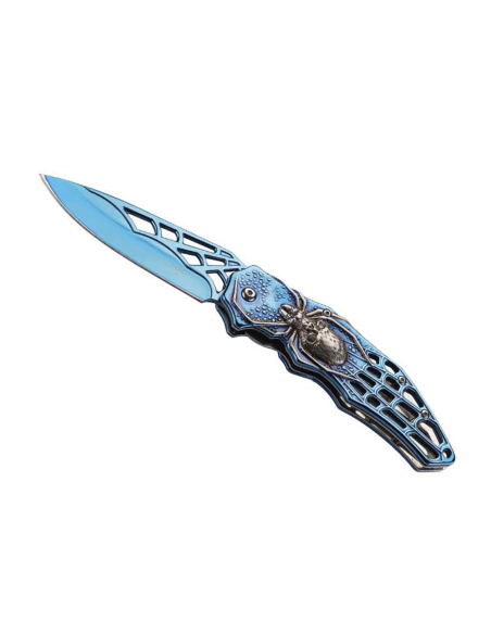 Navalha dobrável Herbertz n°586412 cabo de aranha azul em aço inoxidável 12cm