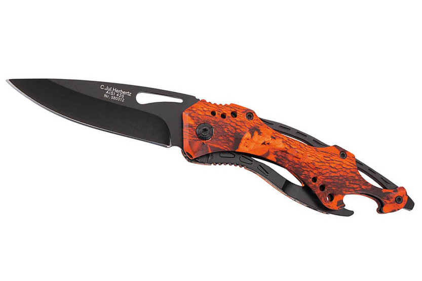 Navaja Herbertz 580312 hoja lisa mango naranja 12cm