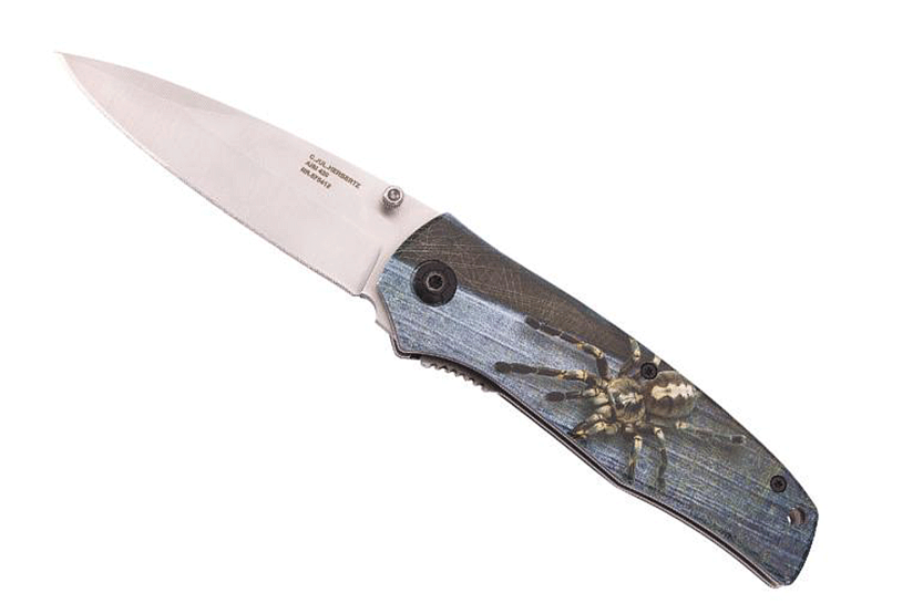 Herbertz folding knife n°575412 stainless steel handle 12cm spider design
