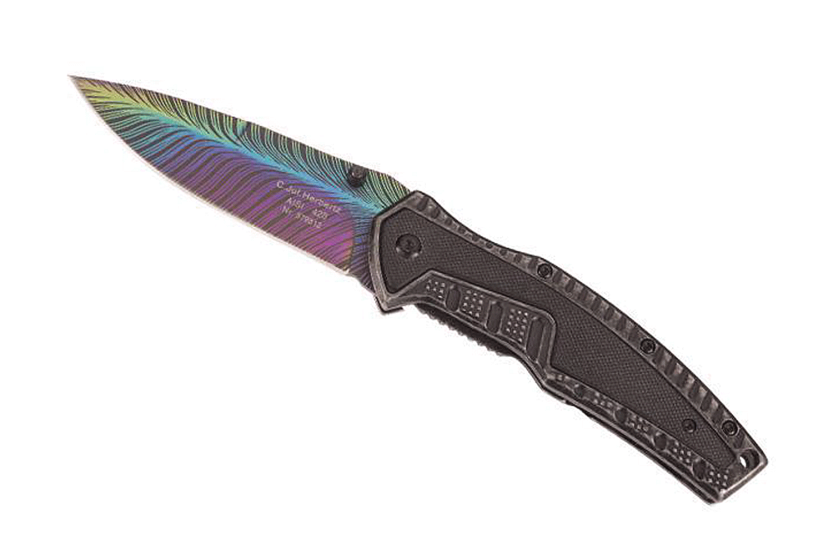 Coltello pieghevole Herbertz arcobaleno manico in acciaio 12 cm