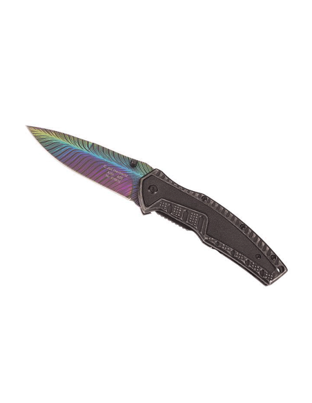 Coltello pieghevole Herbertz arcobaleno manico in acciaio 12 cm