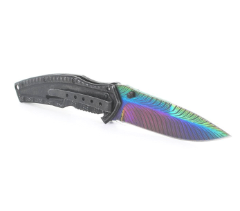 Faca dobrável Herbertz rainbow com cabo de aço 12cm 2