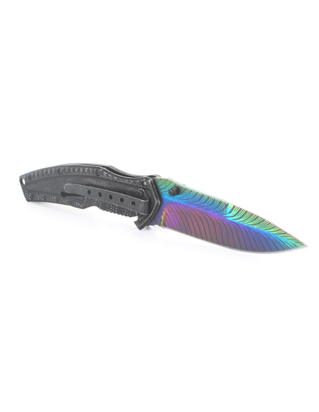Coltello pieghevole Herbertz arcobaleno manico in acciaio 12 cm